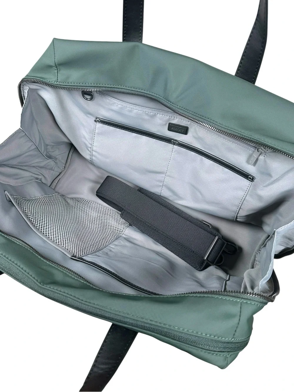 AWAY Everywhere Bag Forest Green Duffel Black Handles Travel Luggage Work Gym - Picture 14 of 14